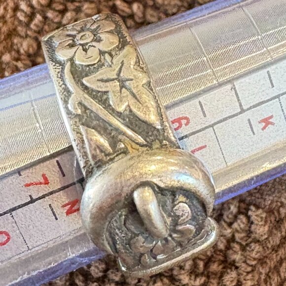 James Avery sterling silver Buckle and Floral ring (retired) - Picture 2 of 3